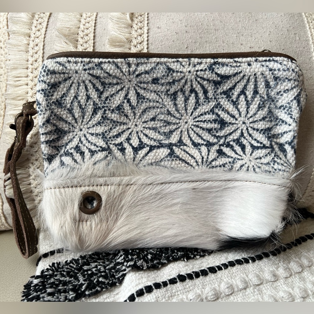 Myra Bag Wristlet with Fur Accent NWOT